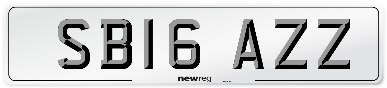 SB16 AZZ Number Plate from New Reg